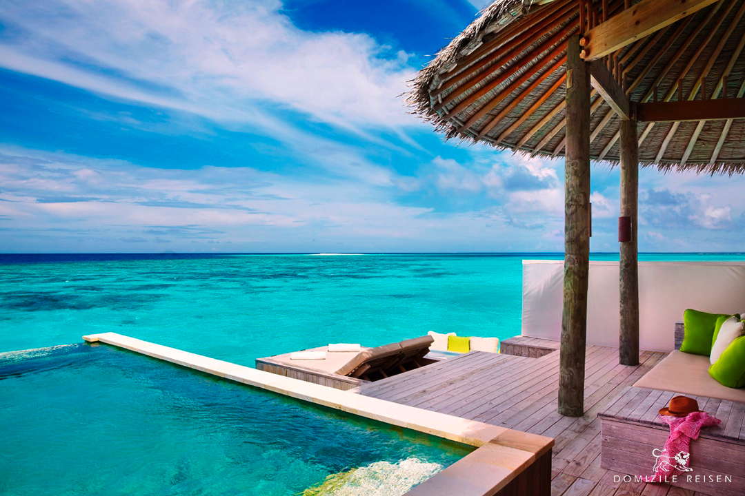 Maldives luxury hotel Six Senses Laamu ocean water villa with pool